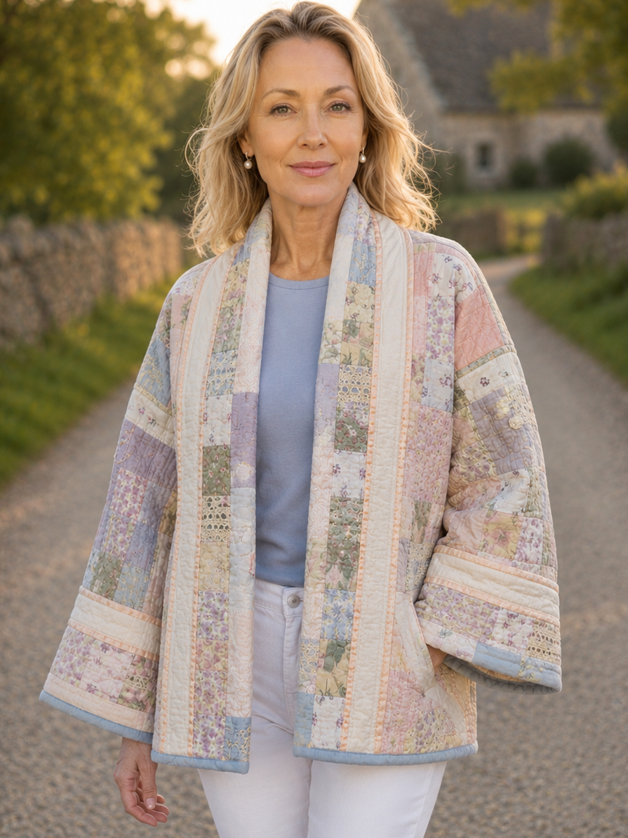 Quilt Jacket  “ lilac & lace" OSFM