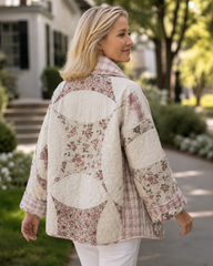 Quilt Jacket  “ rose trellis" OSFM