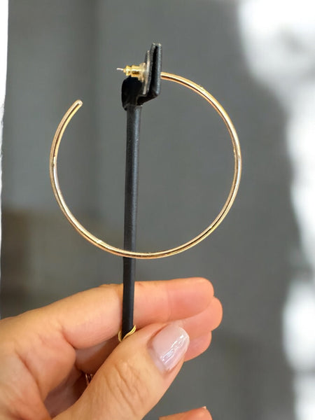 BIG Perfect gold skinny hoop earrings post