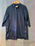 Navy blue Button side linen tunic top