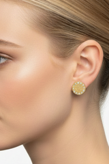 Full circle “birthday” gold post earrings