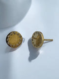 Full moon gold post earrings