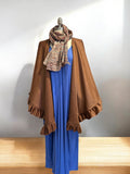 Caramel color Shawl ruffle wrap