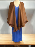 Caramel color Shawl ruffle wrap