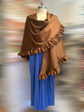 Caramel color Shawl ruffle wrap