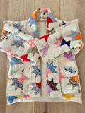 Quilt coat jacket "bella flower baskets"  ooak-fits up to XL - tall