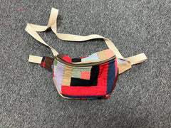 Vintage quilt Crossbody bag- log cabin
