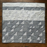 Baby Quilt, gray and white  sailboat