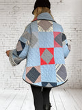 Quilt coat jacket "squared up"ooak