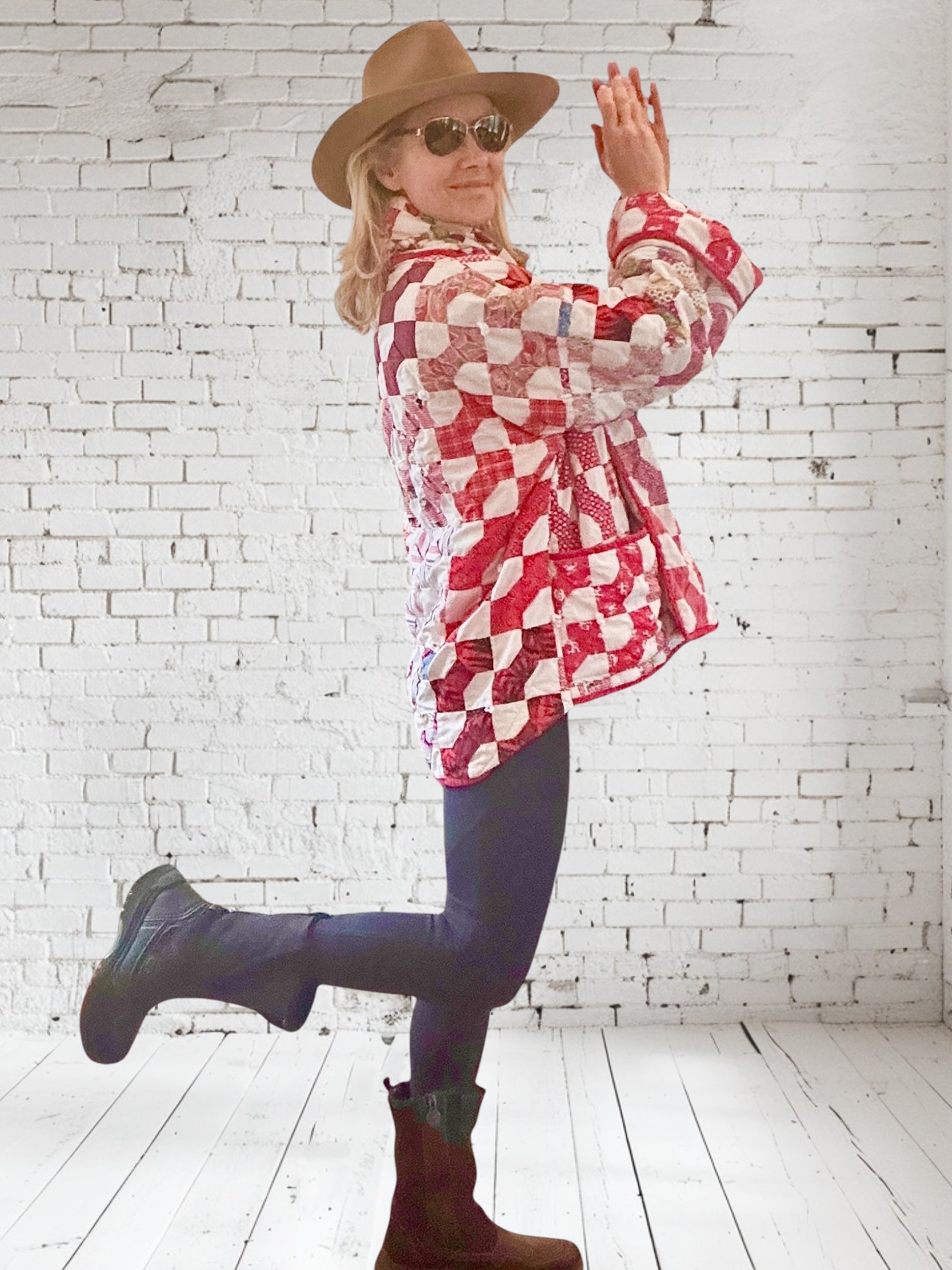 Quilt jacket "puffy bow ties"   fits up to XL