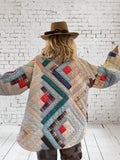 Quilt coat jacket " At the Log Cabin"