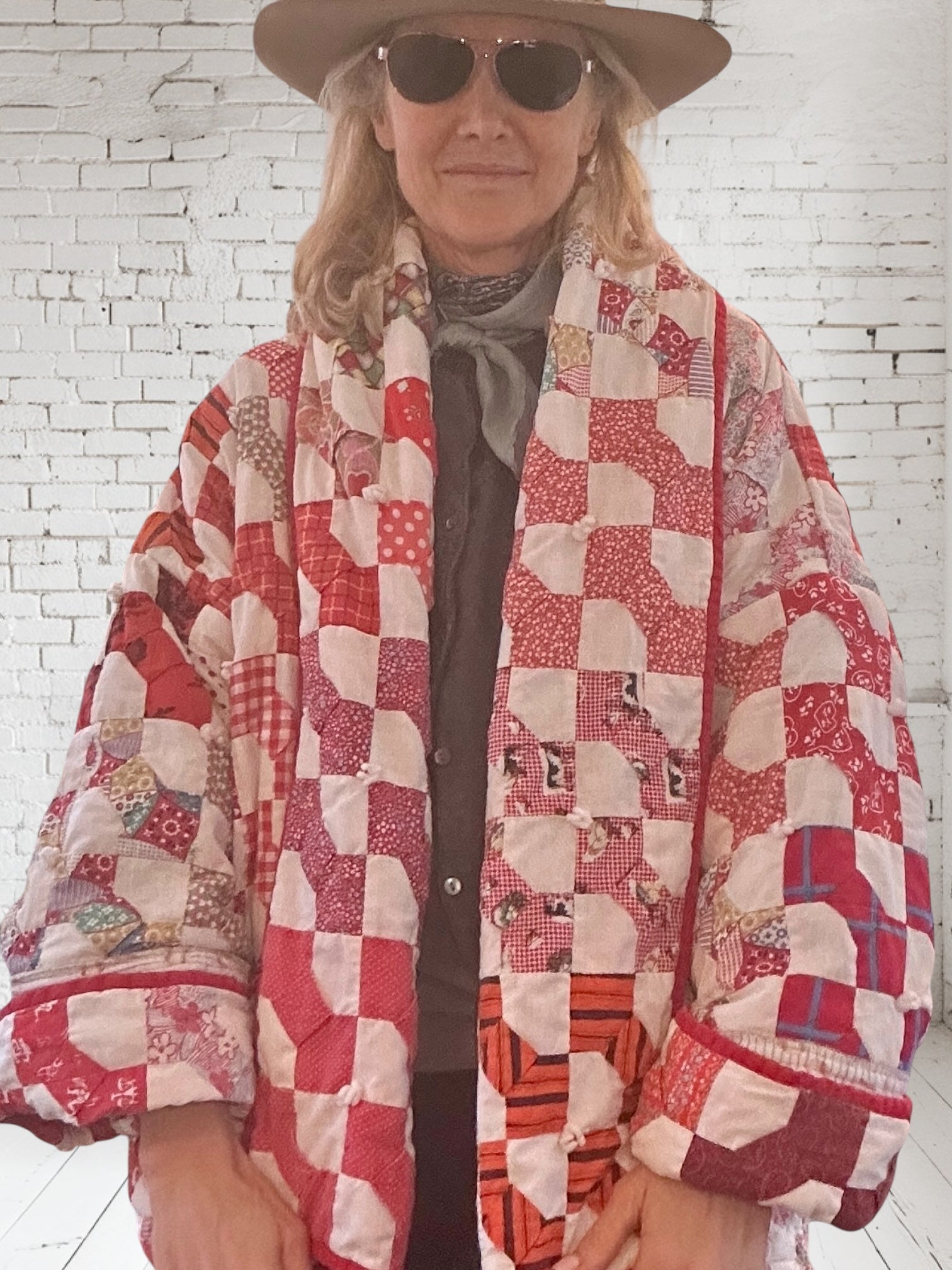 Quilt jacket "puffy bow ties"   fits up to XL