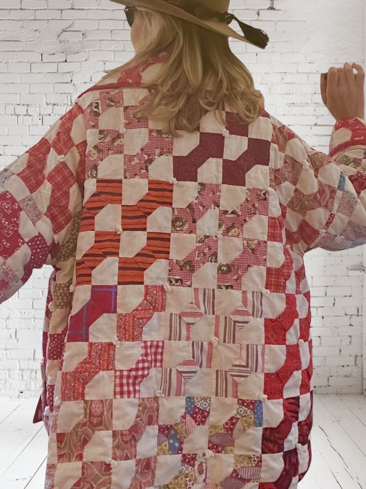 Quilt jacket "puffy bow ties"   fits up to XL