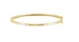 Diamond 14k gold station bangle bracelet