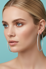 3.25 ctw- XL “skinny" diamond, 18k, hoop earrings 3.25 CTW