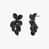 Pavé flower drop earrings - midnight