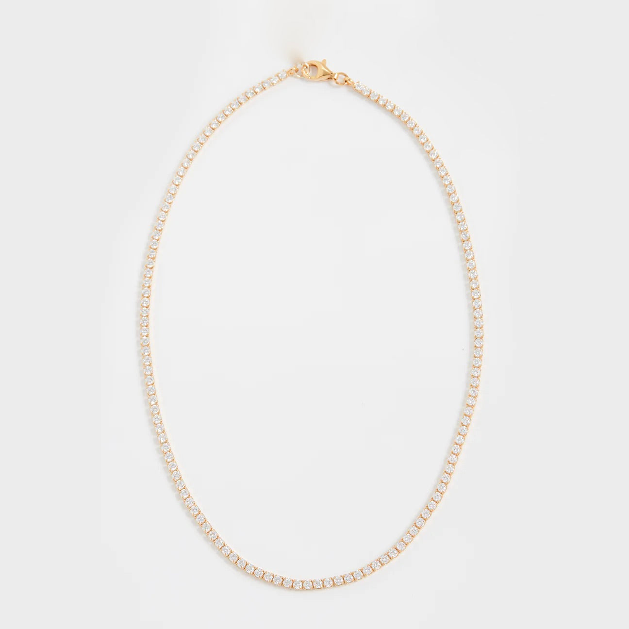 Diamond CZ Skinny Tennis Necklace