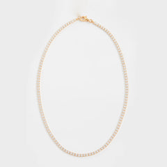 Diamond CZ Skinny Tennis Necklace
