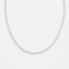 Diamond CZ Skinny Tennis Necklace