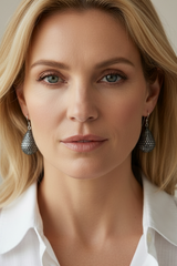 Large diamond pave drop earrings