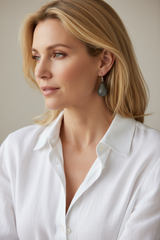 Large diamond pave drop earrings