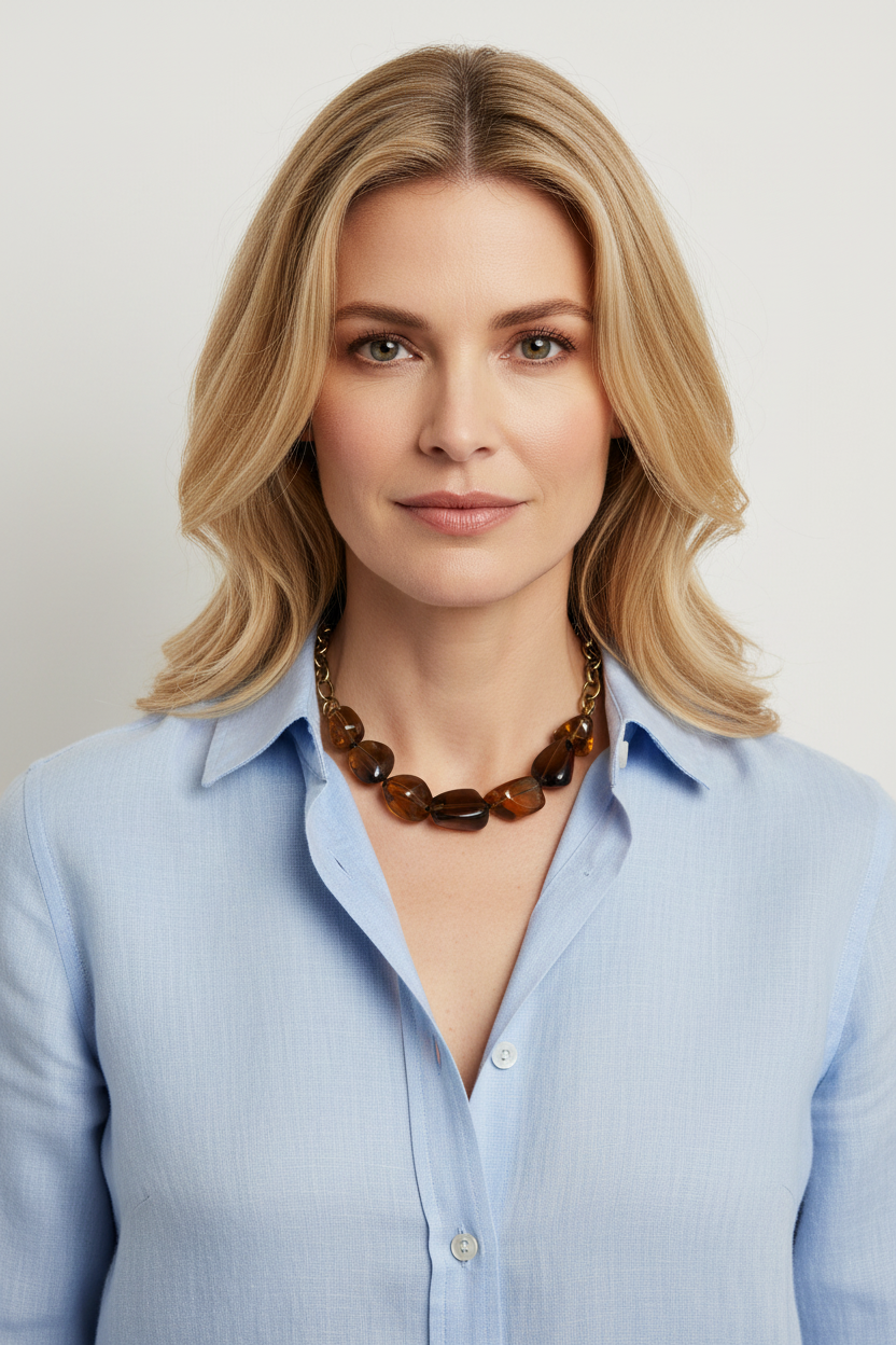 Cognac quartz necklace