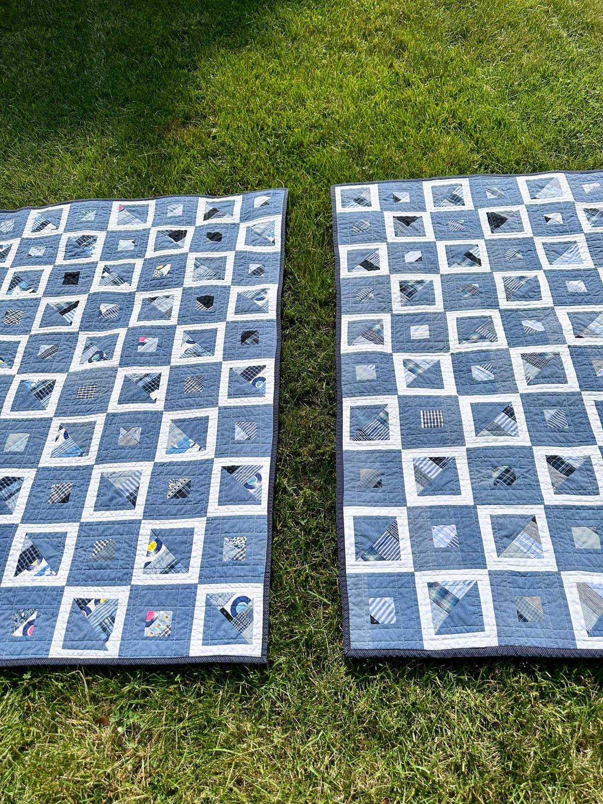 Quilt Bubble quilt  #1 improv blues