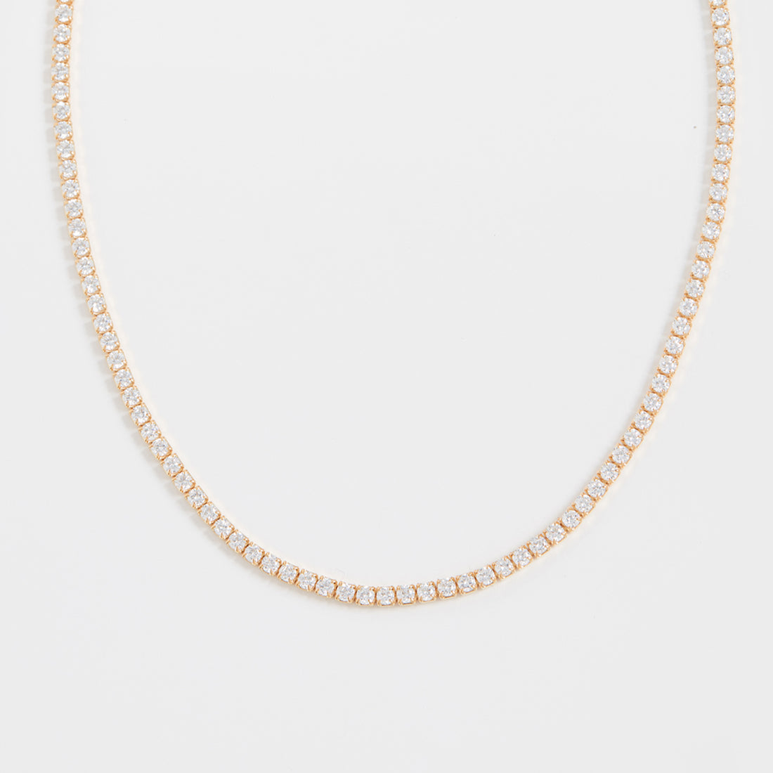 Diamond CZ Skinny Tennis Necklace