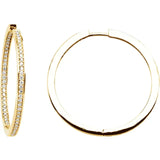 Diamond hoop earrings, inside, outside set