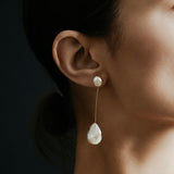 Baroque pearl post/drop earrings