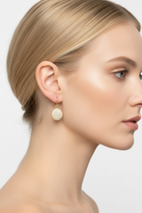 18k Diamond little full moon earrings