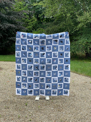 Quilt Bubble quilt  #1 improv blues