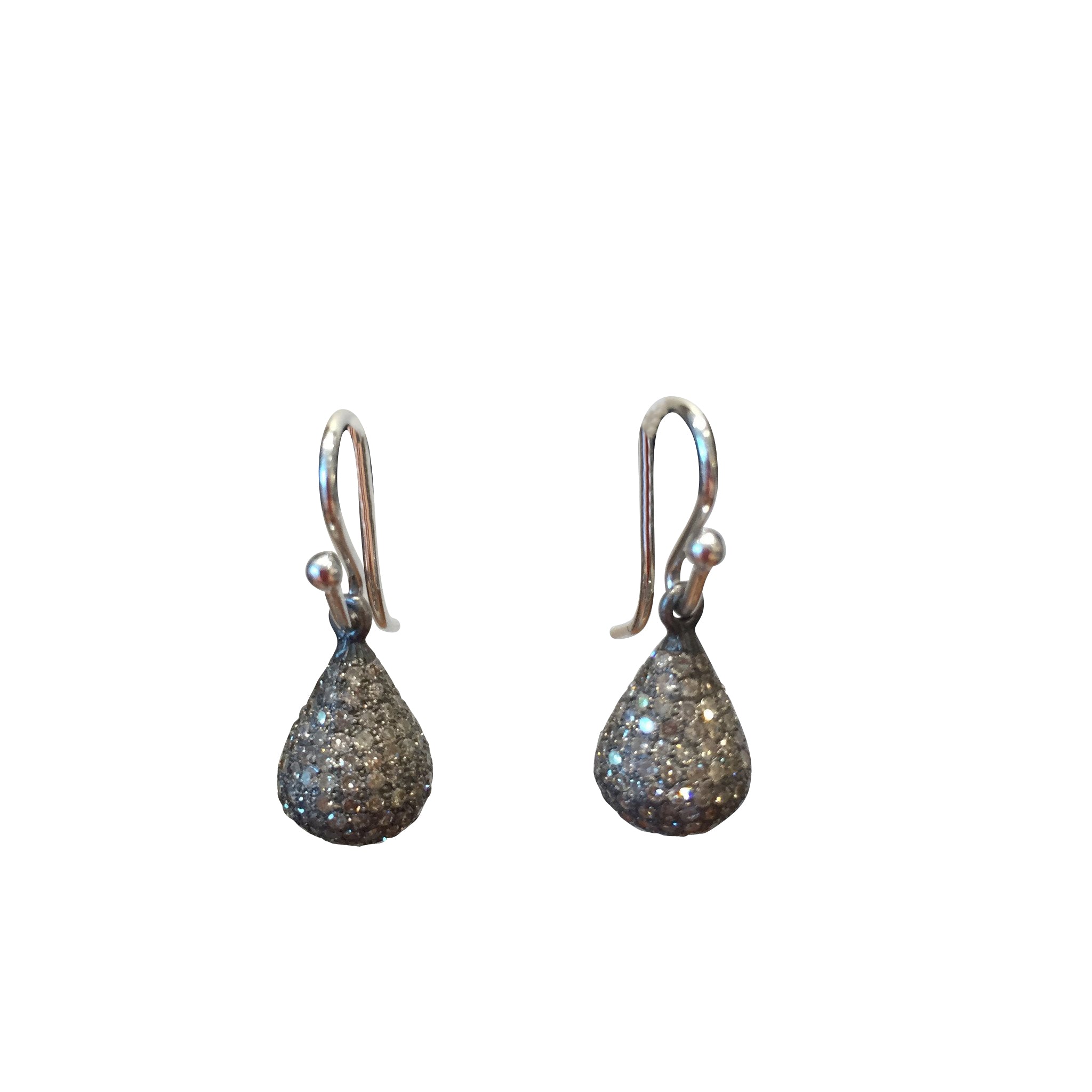 Diamond drop earrings, medium - abigailheche