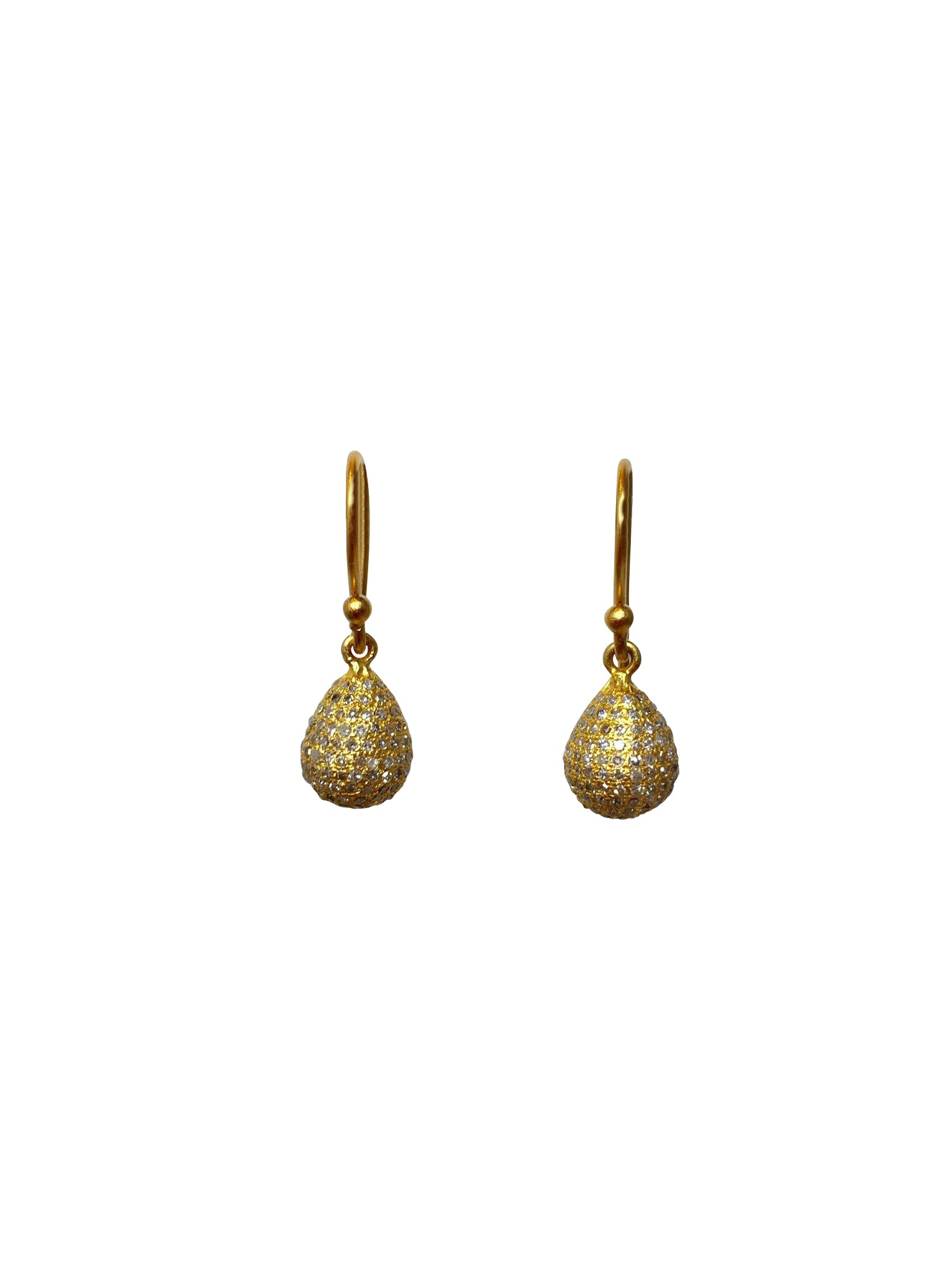 Pavé Diamond drop earrings, 18k - abigailheche