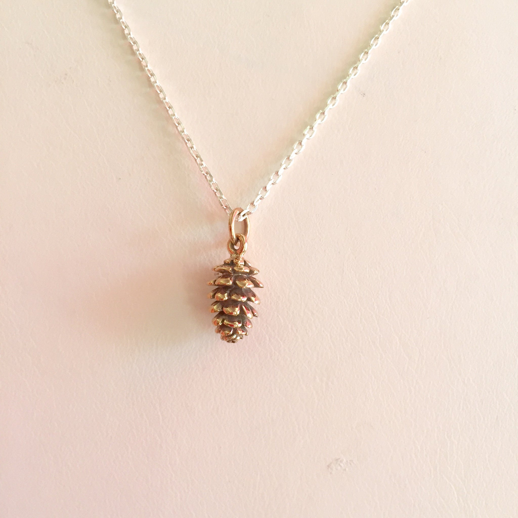 Pinecone Necklace gold finish - abigailheche