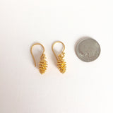 Pine Cone Earrings, 24k