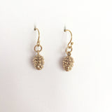 Pine Cone Earrings ,Gold finish