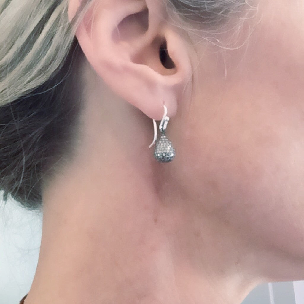 Diamond drop earrings, medium - abigailheche
