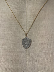 Diamond shield of faith necklace