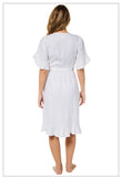 A White Linen Wrap Dress