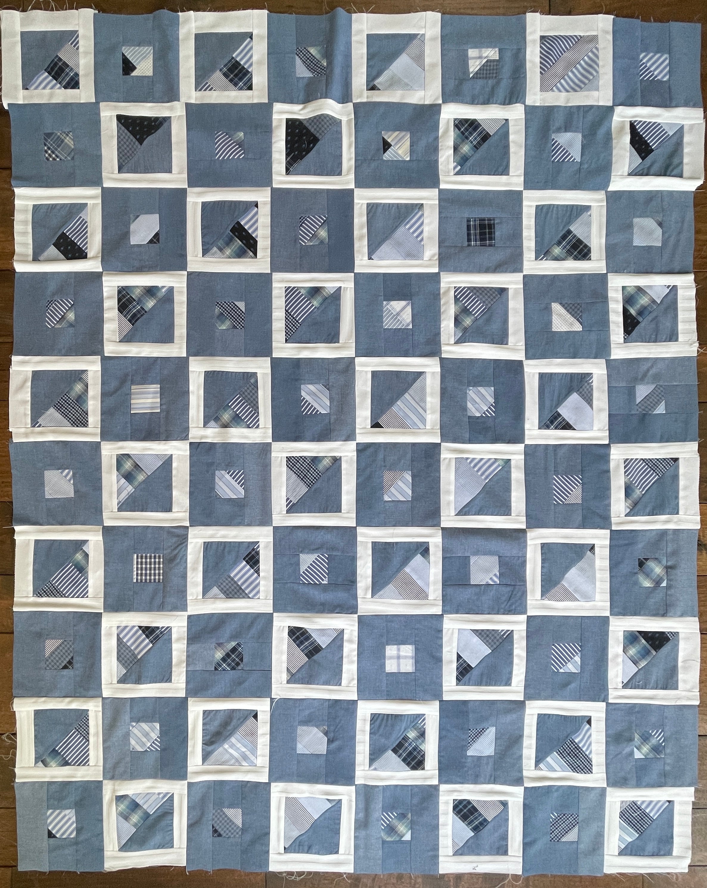 Quilt Bubble quilt  #1 improv blues
