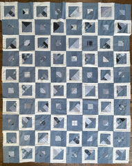 Quilt Bubble quilt  #1 improv blues