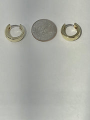 18k diamond huggy hoop earring