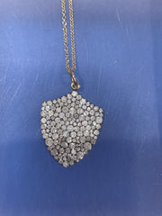 Diamond shield of faith necklace