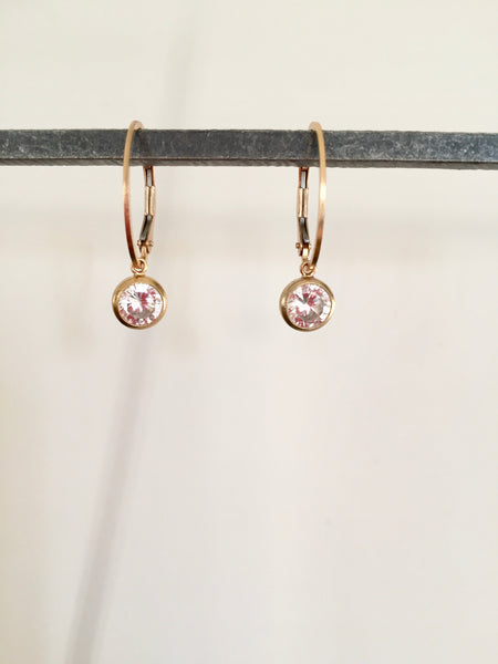 Diamond (CZ) hoop earring