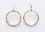 Simple gold hammered hoops