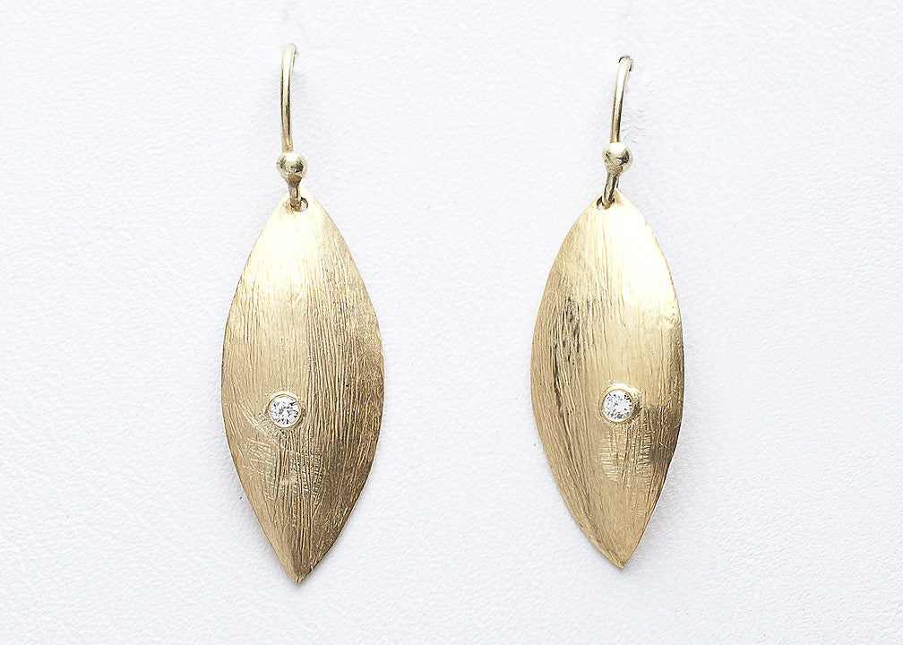 marquis leaf with diamond accent,18k - abigailheche