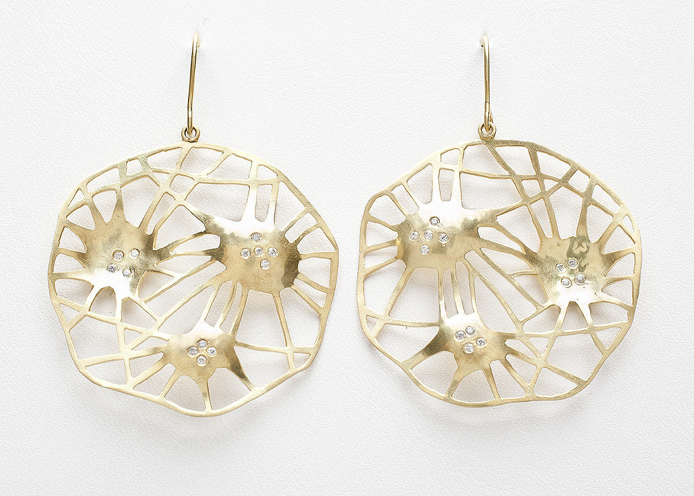 Starburst Earrings, 18k finish, diamonds - abigailheche