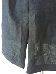 Black linen dress