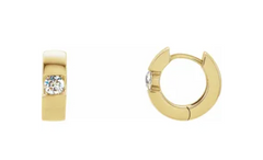 1/2 carat diamond gold hinged hoop earring - abigailheche